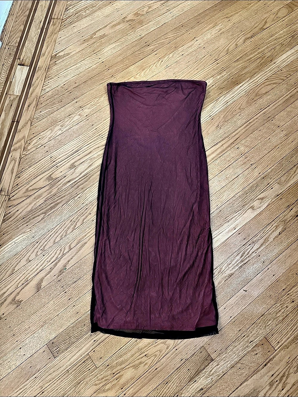 Wild Fable Large Strapless Mesh Maxi Dress Coral Black